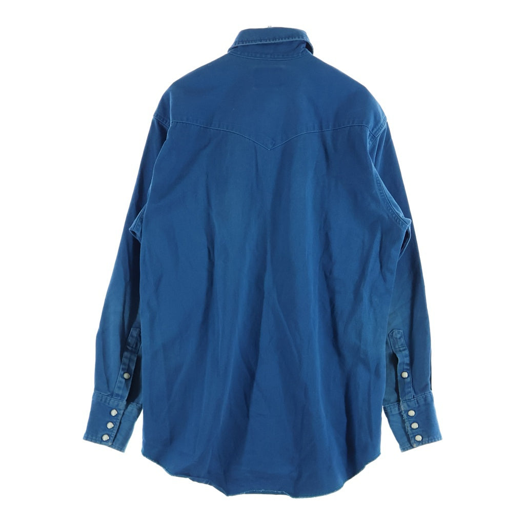 Wrangler(ラングラー) 80-90S WESTERN L/S SHIRT ウエスタン 長袖 シャツ ブルー
