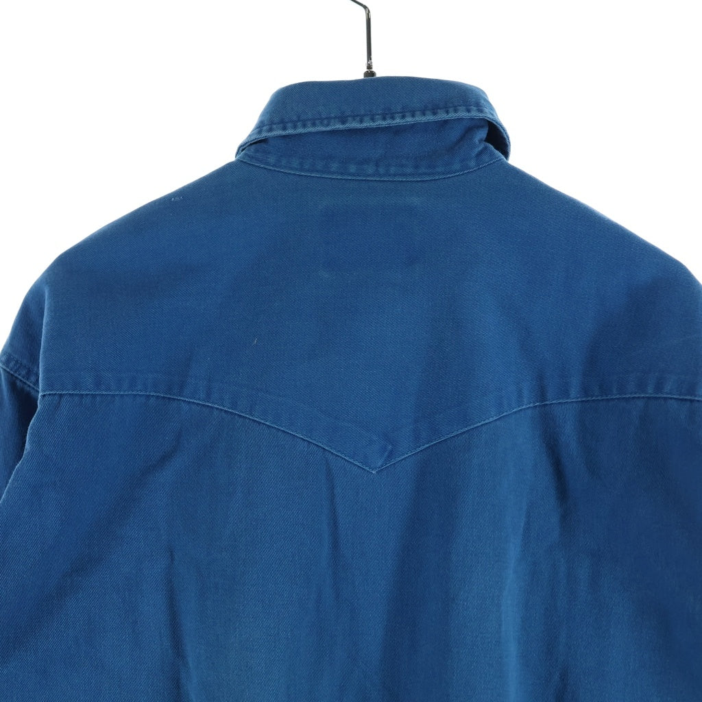 Wrangler(ラングラー) 80-90S WESTERN L/S SHIRT ウエスタン 長袖 シャツ ブルー