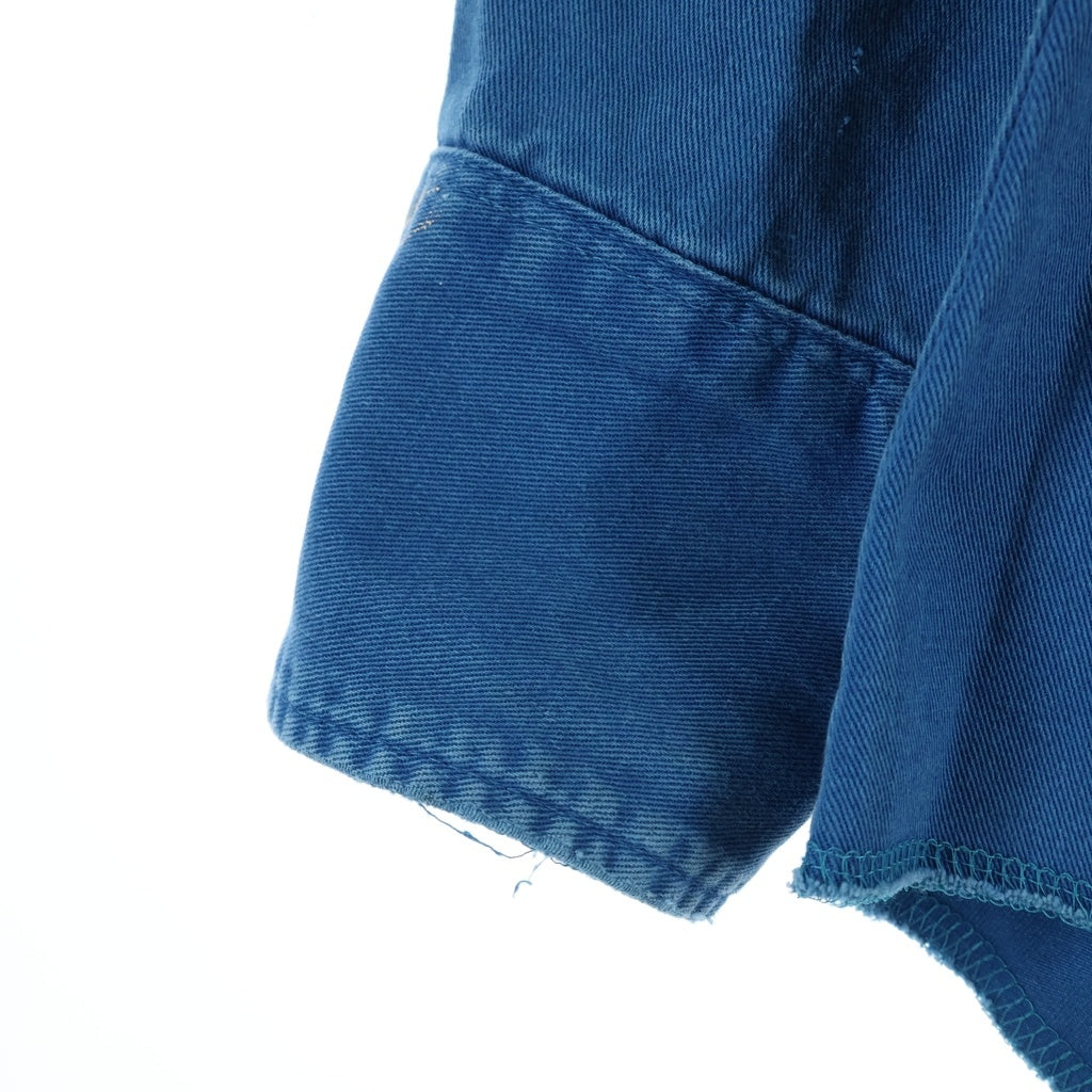 Wrangler(ラングラー) 80-90S WESTERN L/S SHIRT ウエスタン 長袖 シャツ ブルー