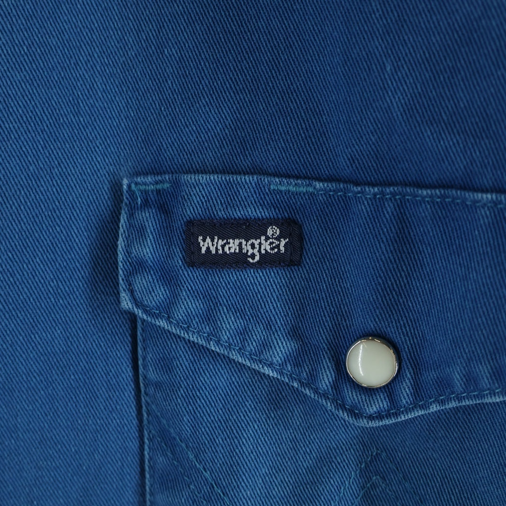 Wrangler(ラングラー) 80-90S WESTERN L/S SHIRT ウエスタン 長袖 シャツ ブルー