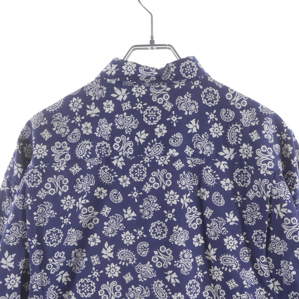 GAP(ギャップ) 90S OLD PAISLEY L/S SHIRT デカタグ 総柄 ペイズリー 長袖シャツ ネイビー/ホワイト