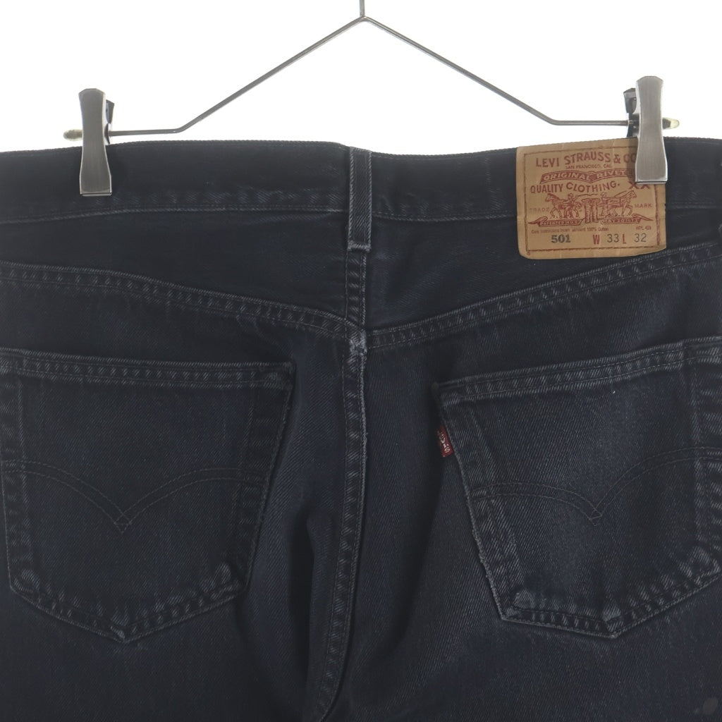 Levi's(リーバイス) 00S 501 後染め メキシコ製 ボタン裏刻印190 スモールe デニムパンツ ブラック