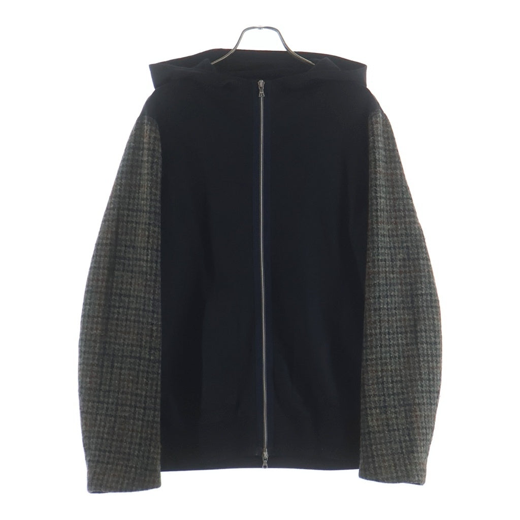 DRIES VAN NOTEN(ドリスヴァンノッテン) 00S KNIT SLEEVE SWITCHING HOODIE 袖ニット切替 フーディー ブラック