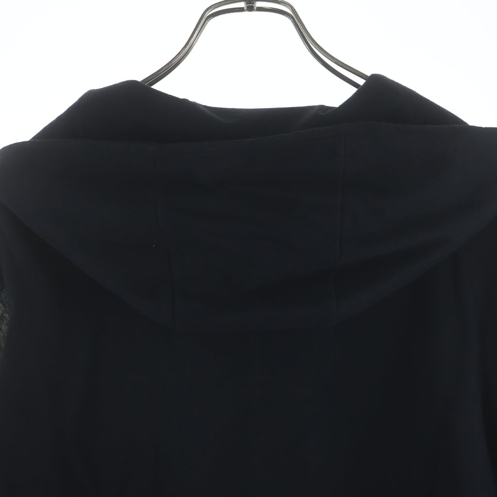 DRIES VAN NOTEN(ドリスヴァンノッテン) 00S KNIT SLEEVE SWITCHING HOODIE 袖ニット切替 フーディー ブラック