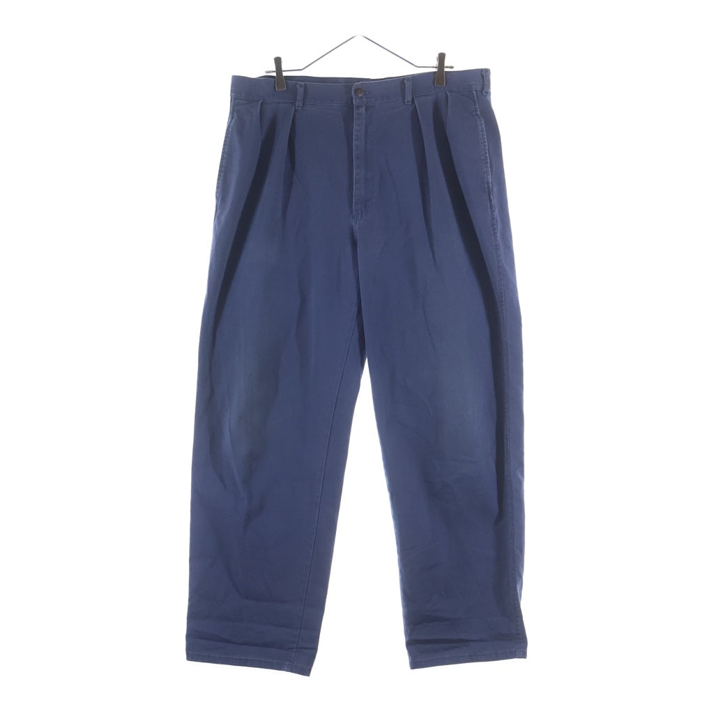 POLO RALPH LAUREN(ポロラルフローレン) 90S 2 TUCK CHINO PANTS USA製 コットン チノ パンツ ブルー