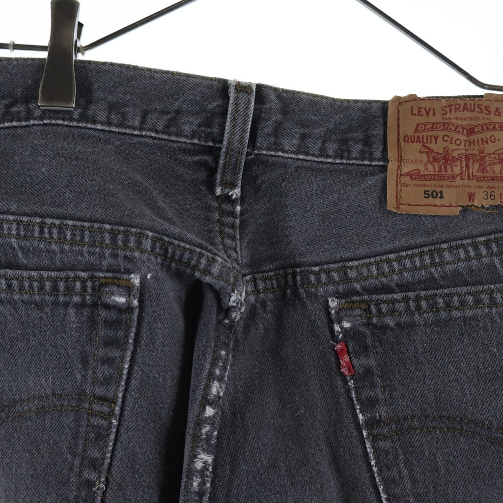 Levi's(リーバイス) 90s VINTAGE 501 先染め スモールe ボタン裏刻印520 デニムパンツ ブラック