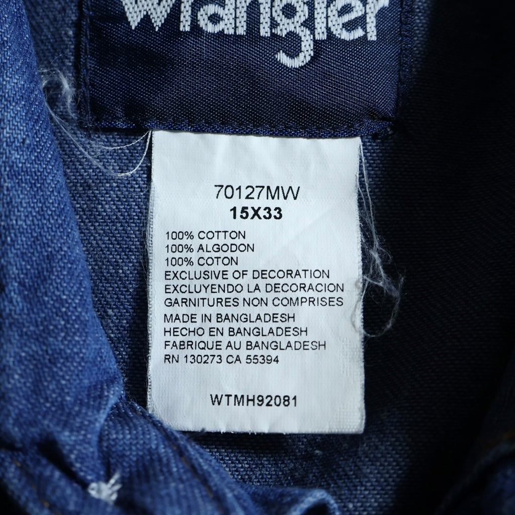 Wrangler(ラングラー) WESTERN WORK L/S SHIRT ウエスタン ワーク 長袖シャツ インディゴ 70127MW