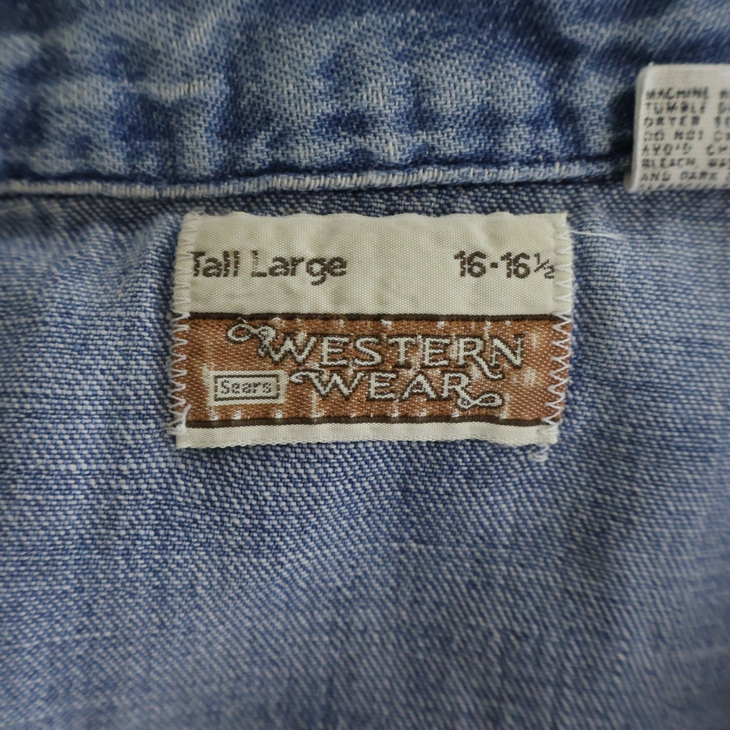VINTAGE(ヴィンテージ) 70s WESTERN WEAR DENIM L/S SHIRT デニムウエスタンシャツ インディゴ
