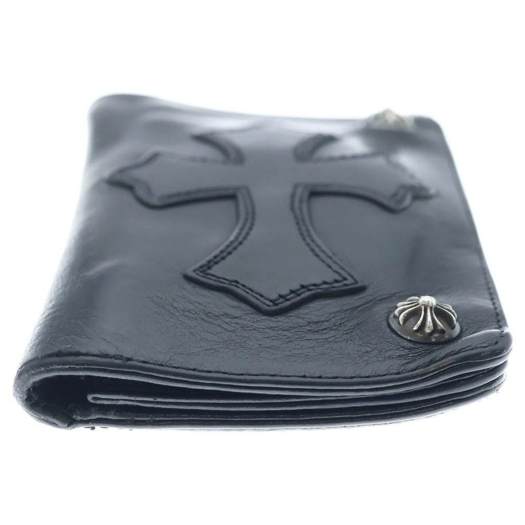CHROME HEARTS(クロムハーツ) 1ZIP CROSS PATCH 1ジップ クロスパッチ付きクロスボタンレザーウォレット財布