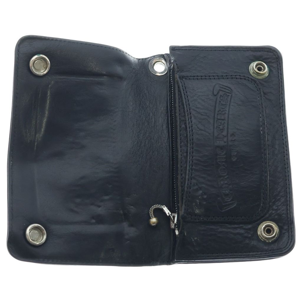 CHROME HEARTS(クロムハーツ) 1ZIP CROSS PATCH 1ジップ クロスパッチ付きクロスボタンレザーウォレット財布