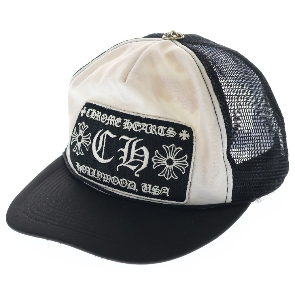 CHROME HEARTS(クロムハーツ) OLD TRUCKER CAP FUCK オールド パッチメッシュトラッカーキャップ 帽子 ブラック/ホワイト