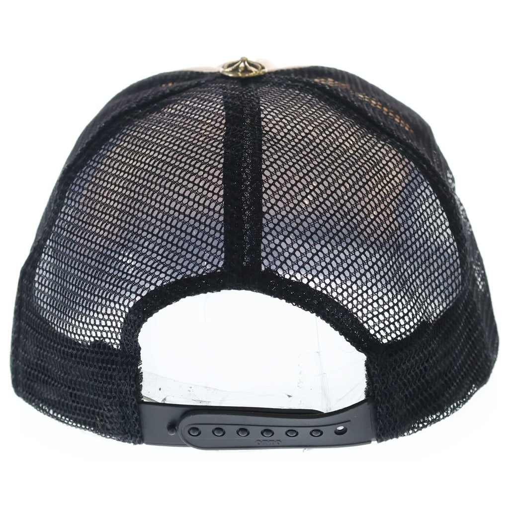CHROME HEARTS(クロムハーツ) OLD TRUCKER CAP FUCK オールド パッチメッシュトラッカーキャップ 帽子 ブラック/ホワイト