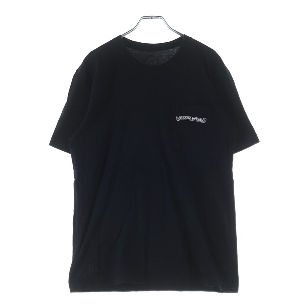 CHROME HEARTS(クロムハーツ) ARCH USA LOGO SCROLL RABEL TEE スクロールラベル アーチロゴ 胸ポケット半袖プリントTシャツ ブラック