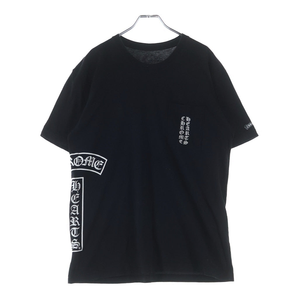 CHROME HEARTS(クロムハーツ) CH TSHIRT サイドTスクロール 胸ポケット半袖プリントTシャツ ブラック