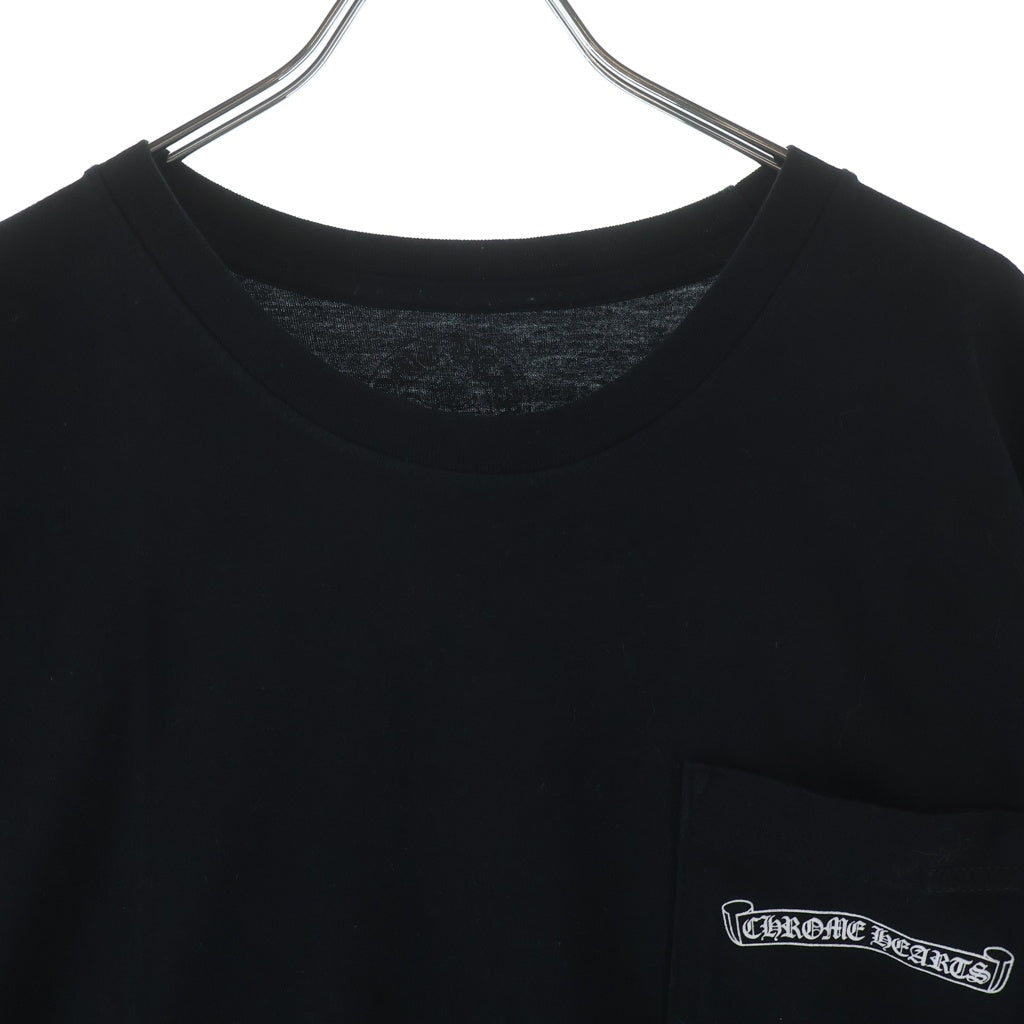 CHROME HEARTS(クロムハーツ) SCROLL RABEL TEE スクロールラベル 胸ポケット半袖プリントTシャツ ブラック