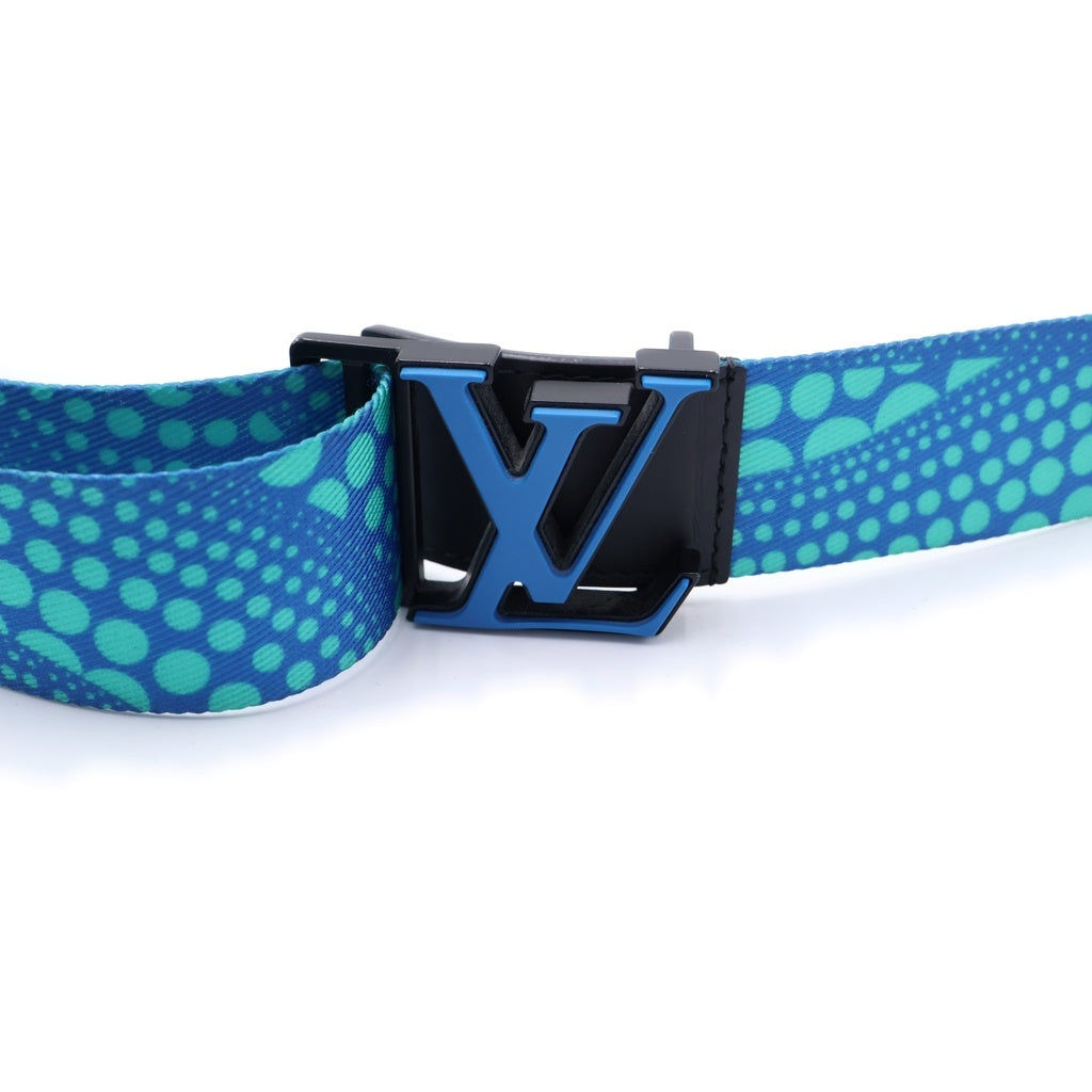 LOUIS VUITTON(ルイヴィトン) ×YK 草間彌生 サンチュール LV ウェビング ブルー ベルト M0671Z BC4282 レディース