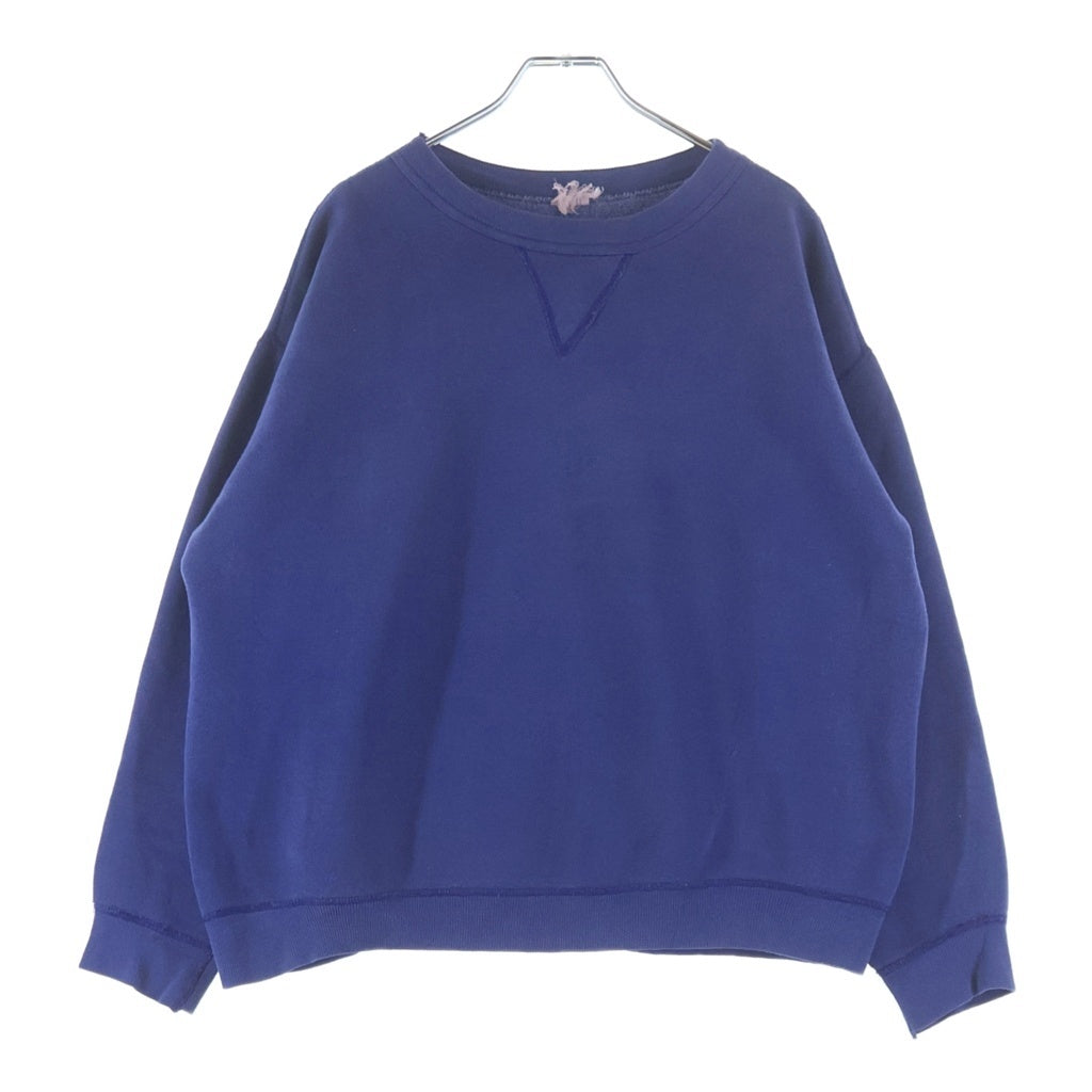 VINTAGE(ヴィンテージ) 50-60S SOLID SWEAT ソリッド スウェット バインダー 前V 貫通ステッチ スウェット トレーナー ネイビー