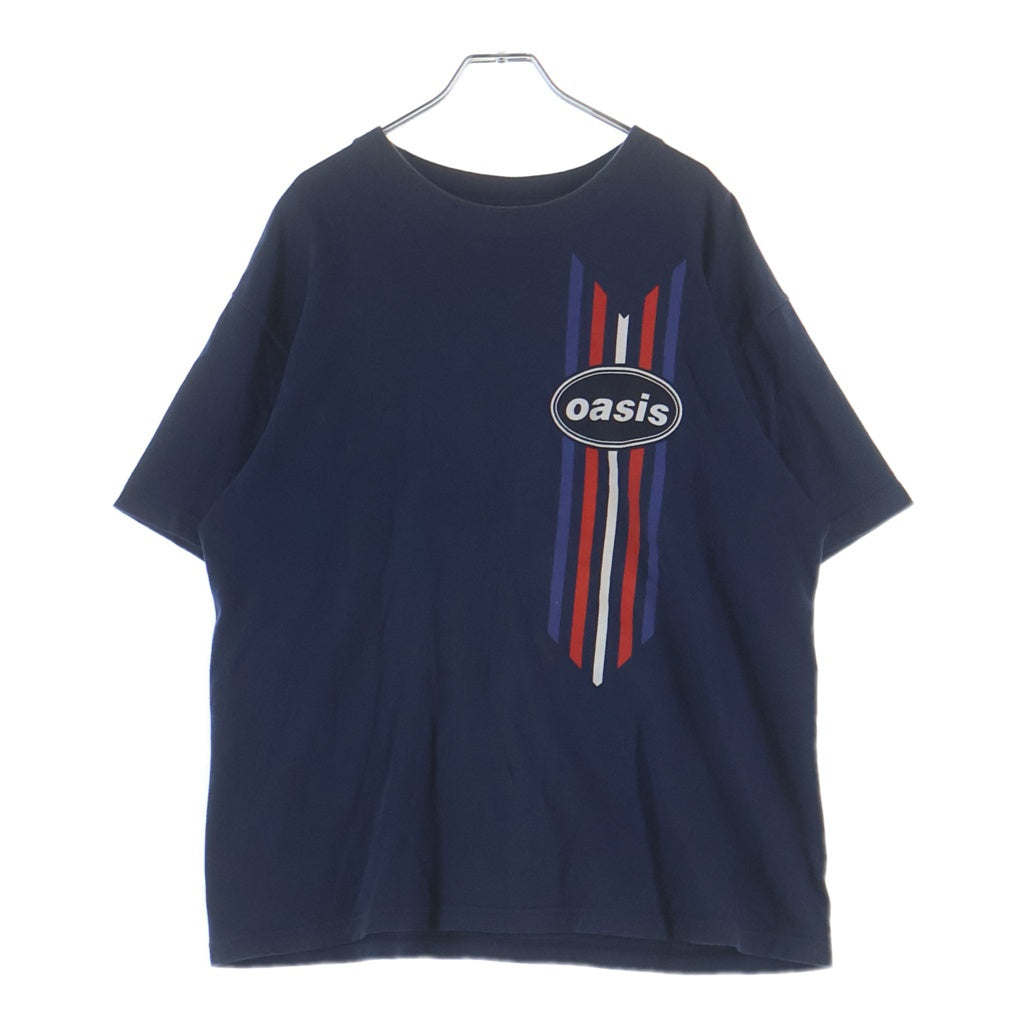 VINTAGE(ヴィンテージ) 90S OASIS TRICOLOR LINE LOGO ACME オアシス トリコロール バンド 半袖Tシャツ カットソー ネイビー