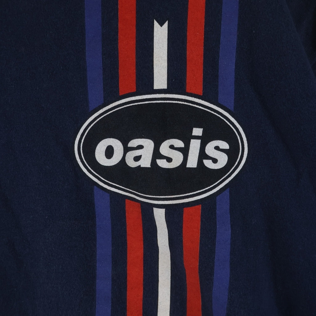 VINTAGE(ヴィンテージ) 90S OASIS TRICOLOR LINE LOGO ACME オアシス トリコロール バンド 半袖Tシャツ カットソー ネイビー