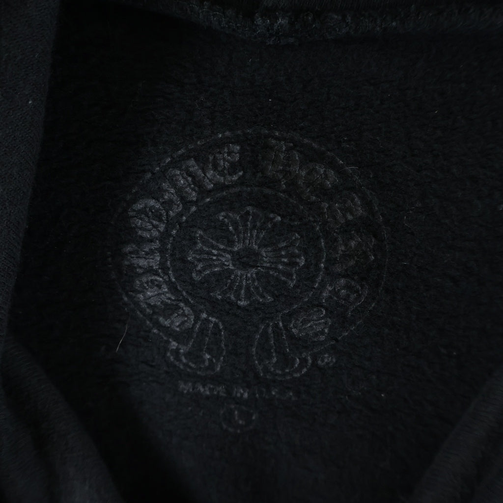 CHROME HEARTS(クロムハーツ) SWTSHRT PLVR 袖フローラルバックホースシュープリントプルオーバーパーカー フーディー ブラック