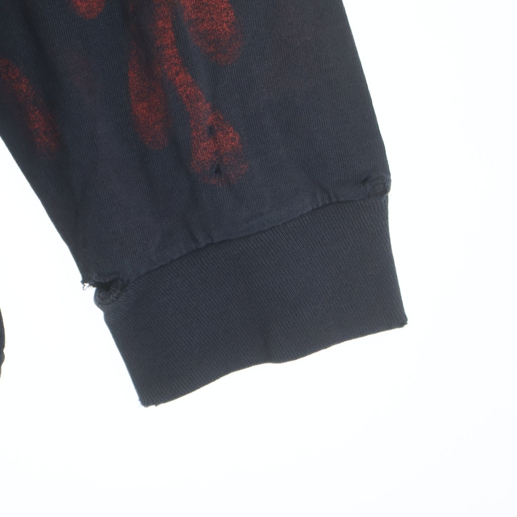 HARLEY DAVIDSON(ハーレーダビッドソン) 90-00S BAR&SHIELD INFERNO FLAME SLEEVE SMOKY MOUNTAIN L/S TEE 袖フレイム 両面プリント 長袖カットソーTシャツ ブラック