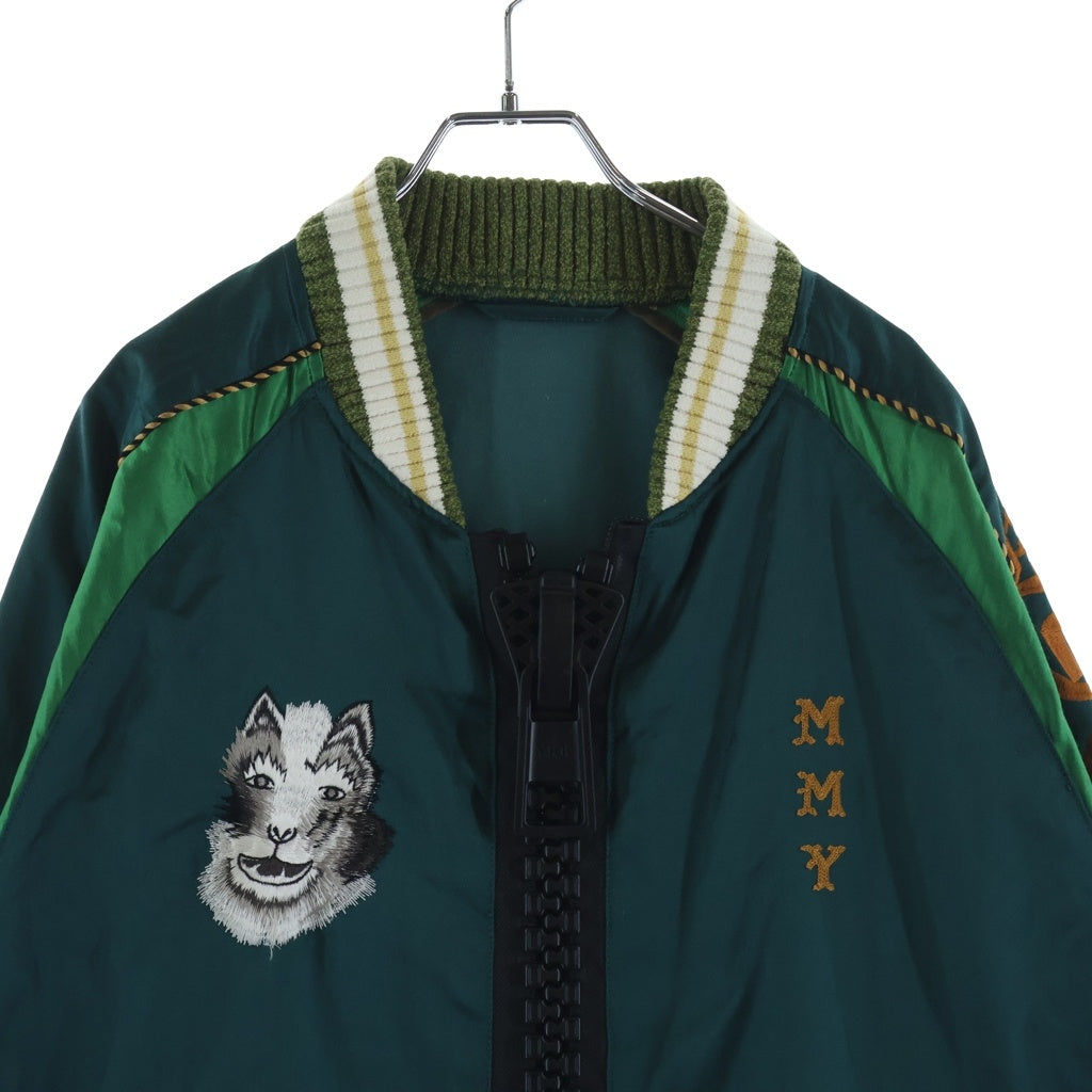 MAISON MIHARAYASUHIRO(メゾンミハラヤスヒロ) MMY NO CLUB LONE WOLF SOUVENIR JACKET BIG ZIPPER 大ジップ スカジャン カーキ