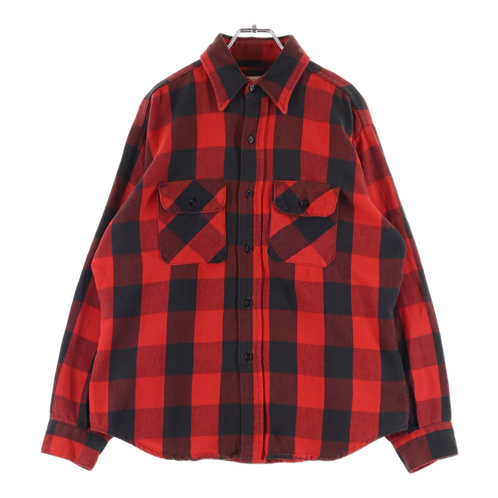 FIVE BROTHERS(ファイブブラザー) 70-80S FLANNEL CHECK L/S SHIRT フランエル チェック 長袖チェック シャツ レッド/ブラック