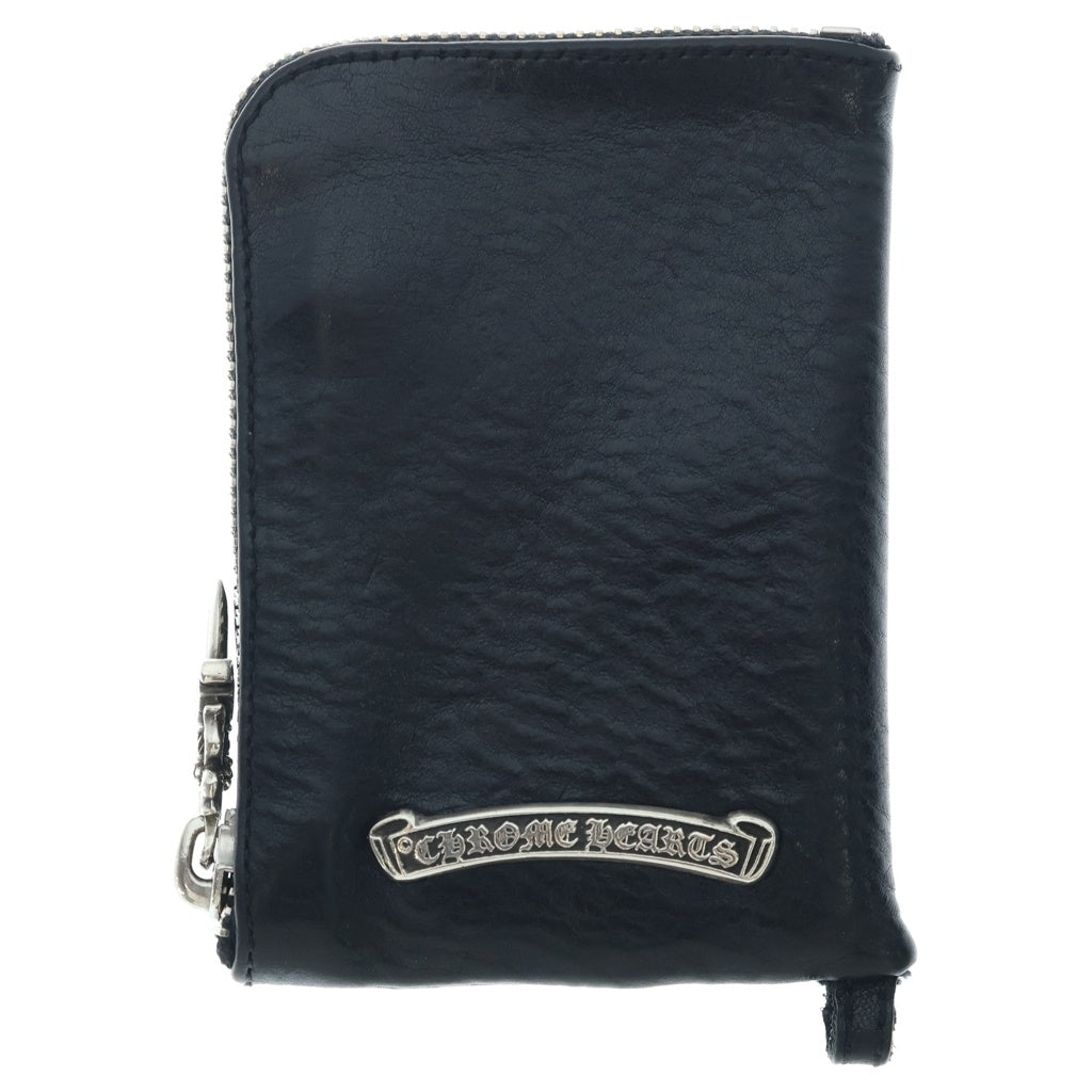 CHROME HEARTS(クロムハーツ) TINY ZIP タイニージップ クロスパッチ付き ダガージップ レザー ウォレット 財布 ブラック