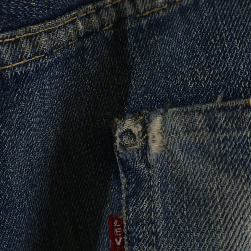 Levi's(リーバイス) 50S 501XX 53MODEL BIG E 革パッチ 両面タブ ボタン裏無刻印 リベット裏16 赤耳 コインポケット裏シングル 隠しリベット 赤耳 ボタンフライ デニムパンツ