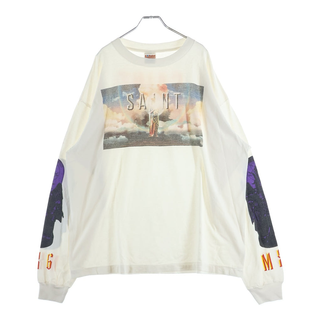 SAINT MICHAEL(セントマイケル) 24AW SAINT PICTURES 両面プリント ロングスリーブ 長袖Tシャツ カットソー ホワイト SM-YS1-0000-016