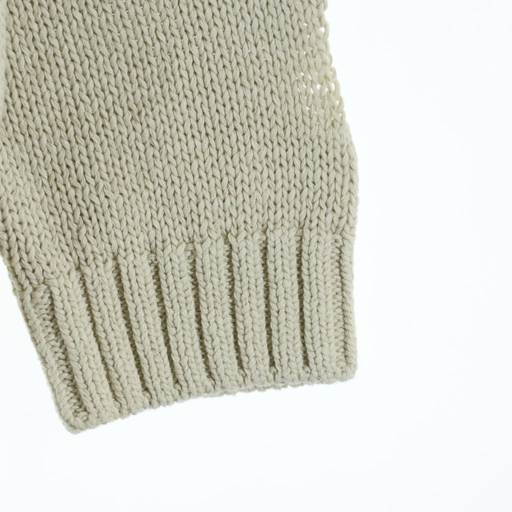 NEIGHBORHOOD(ネイバーフッド) SAVAGE CREWNECK SWEATER 251FUNH-KNM03 サベージ クルーネックダメージ加工 長袖ニットセーター アイボリー