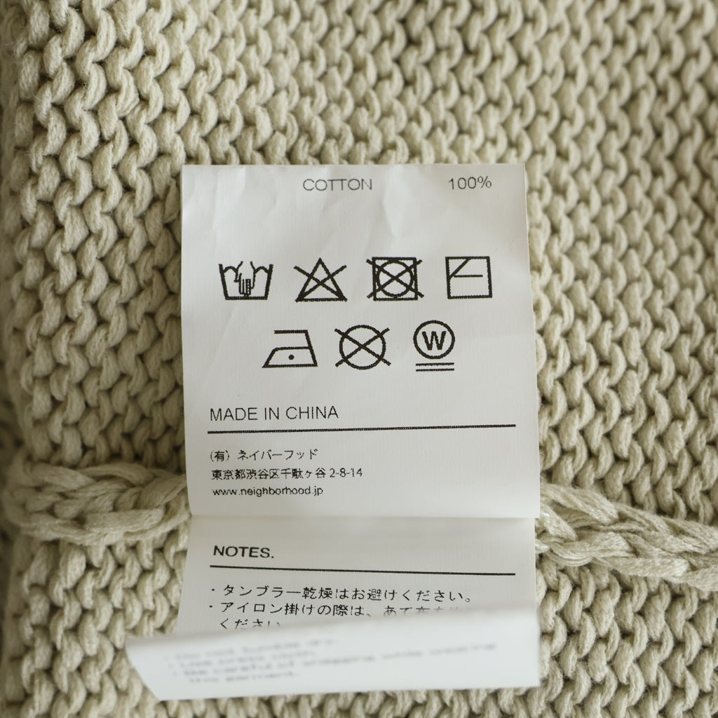 NEIGHBORHOOD(ネイバーフッド) SAVAGE CREWNECK SWEATER 251FUNH-KNM03 サベージ クルーネックダメージ加工 長袖ニットセーター アイボリー