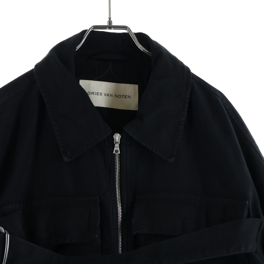 DRIES VAN NOTEN(ドリスヴァンノッテン) VONAC BIS GD 7333 M.W.JACKET black ミリタリーマルチカーゴポケットジップアップジャケット ブラック