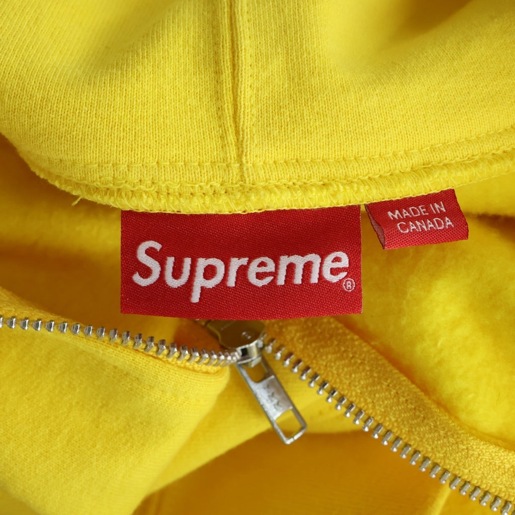 SUPREME(シュプリーム) 22AW ZIP UP HOODED SWEATSHIRT SMALL BOX LOGO スモールボックスロゴ ジップアップ フーディー パーカー イエロー
