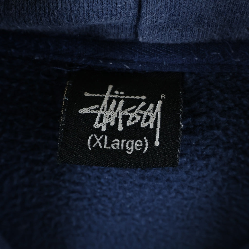 STUSSY(ステューシー) 90-00S OLD オールド ラスタカラー フロントプリント フーディー スウェット パーカー ネイビー