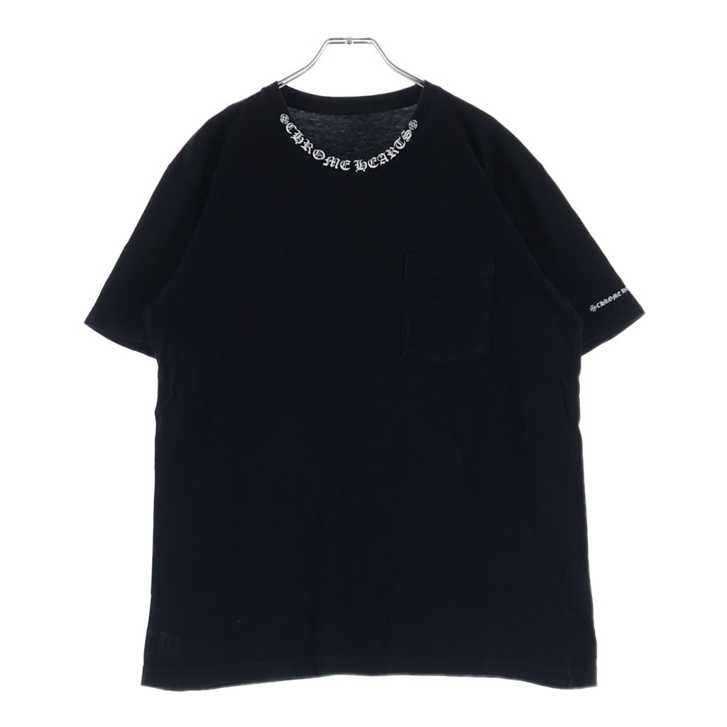 CHROME HEARTS(クロムハーツ) Neck Logo S/S Tee ネック ロゴ 半袖Tシャツ カットソー ブラック 2212-304-0010