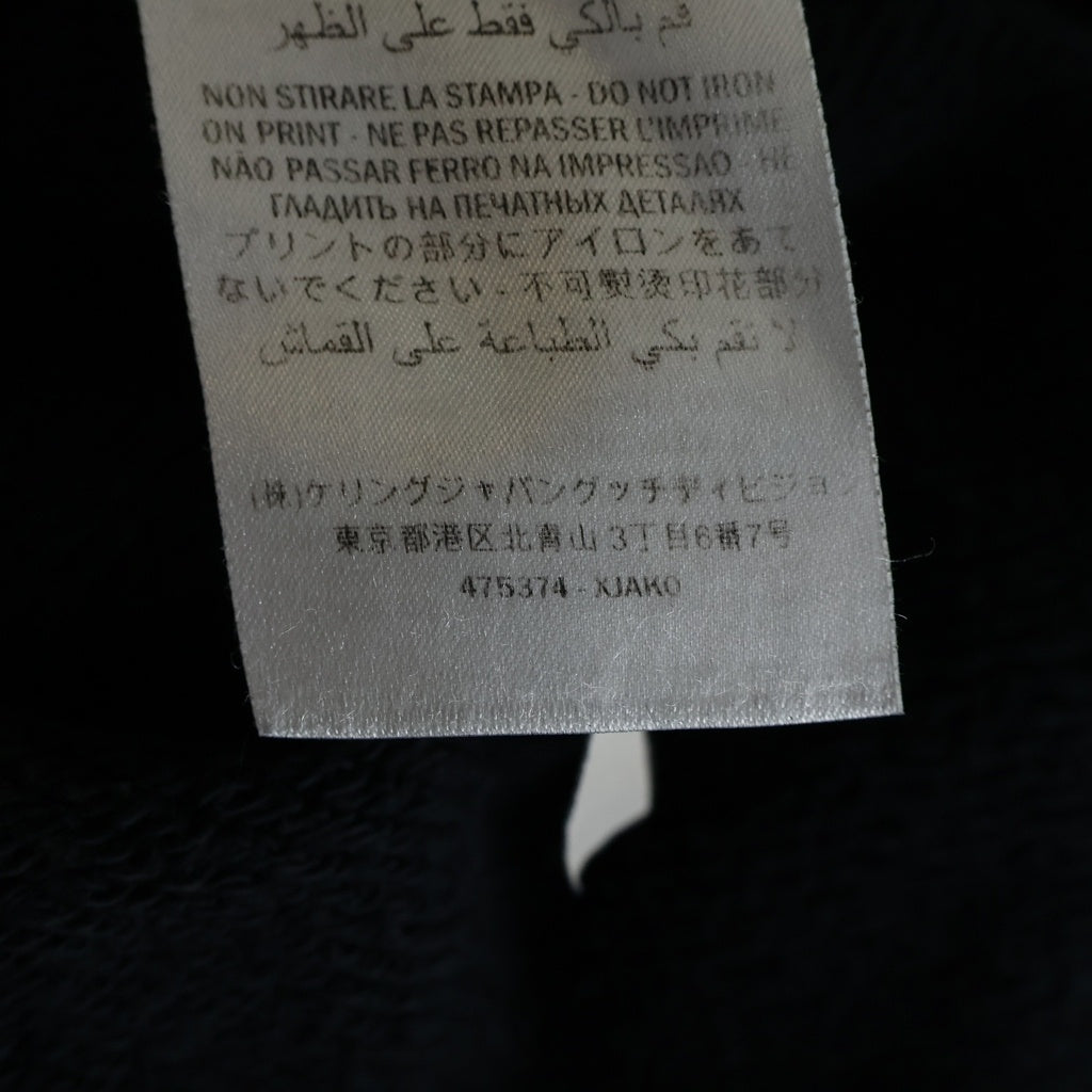 GUCCI(グッチ) LOVED Tiger-print cotton hooded sweatshirt タイガープリント プルオーバー パーカー ブラック 475374 XJAKO