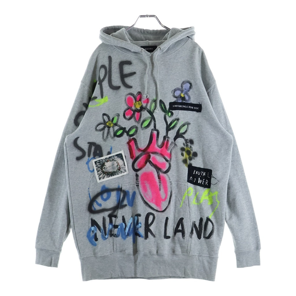 GUERNIKA(ゲルニカ) HAND PAINT HOODIE ハンドペイント フーディー グレー