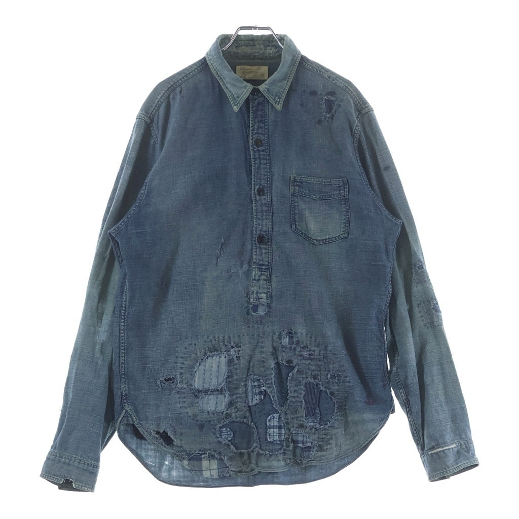 RRL(ダブルアールエル) xFree&Easy 2011 Repaired Shipwright Pullover Shirt 世界32着限定 コラボレーション プルオーバーシャツ インディゴ