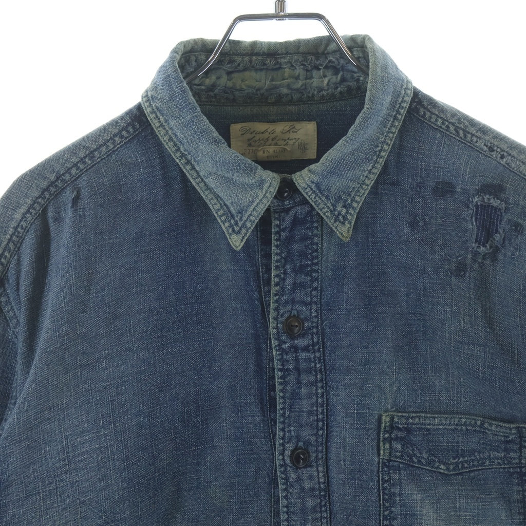 RRL(ダブルアールエル) xFree&Easy 2011 Repaired Shipwright Pullover Shirt 世界32着限定 コラボレーション プルオーバーシャツ インディゴ