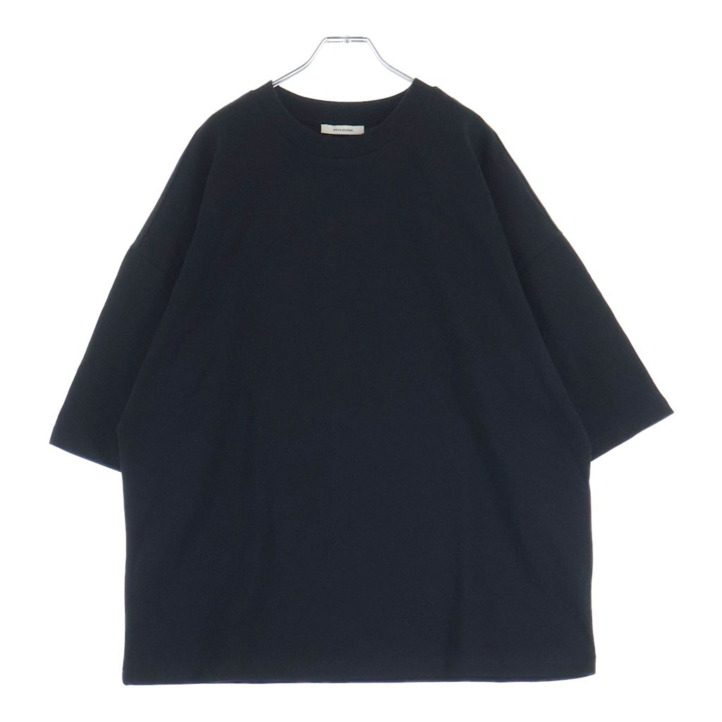 entire studios(エンタイア スタジオ) HEAVY BOXY TEE 半袖カットソーTシャツ ブラック UNU-25-2033