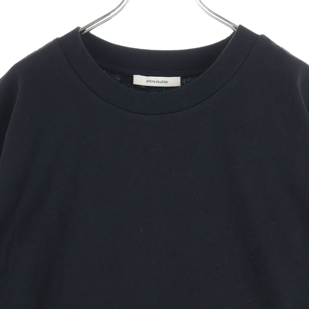 entire studios(エンタイア スタジオ) HEAVY BOXY TEE 半袖カットソーTシャツ ブラック UNU-25-2033