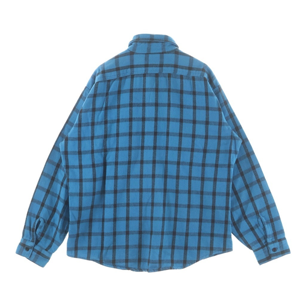 FIVE BROTHERS(ファイブブラザー) 70-80S VINTAGE FLANNEL CHECK L/S SHIRT USA製 三角タグ フランネル チェック 長袖シャツ ターコイズ ブルー/ブラック