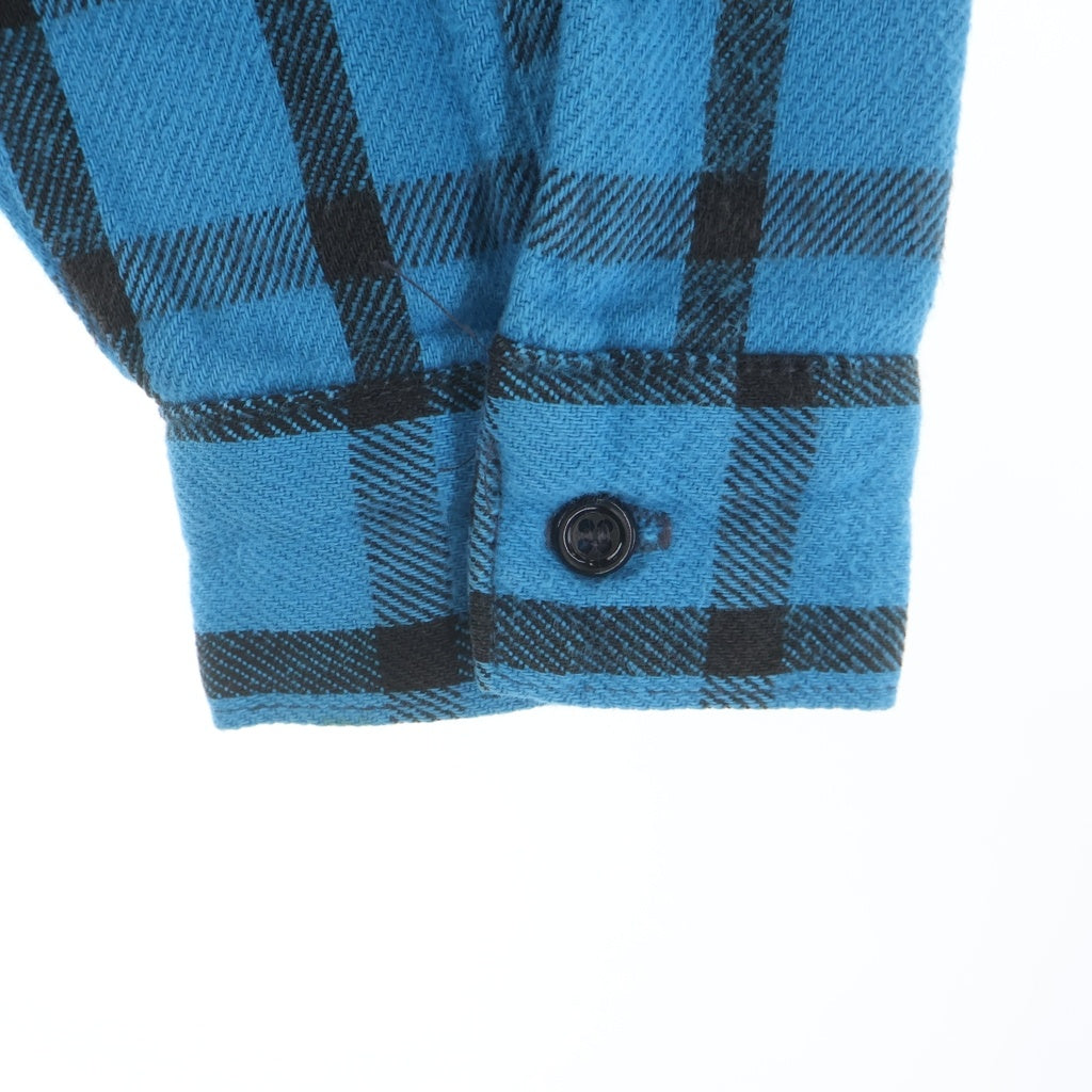 FIVE BROTHERS(ファイブブラザー) 70-80S VINTAGE FLANNEL CHECK L/S SHIRT USA製 三角タグ フランネル チェック 長袖シャツ ターコイズ ブルー/ブラック