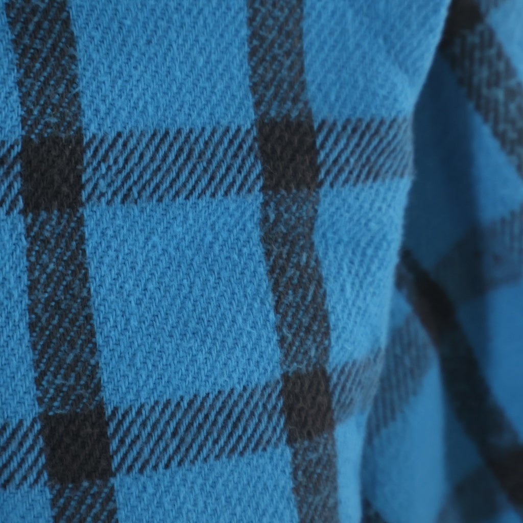 FIVE BROTHERS(ファイブブラザー) 70-80S VINTAGE FLANNEL CHECK L/S SHIRT USA製 三角タグ フランネル チェック 長袖シャツ ターコイズ ブルー/ブラック