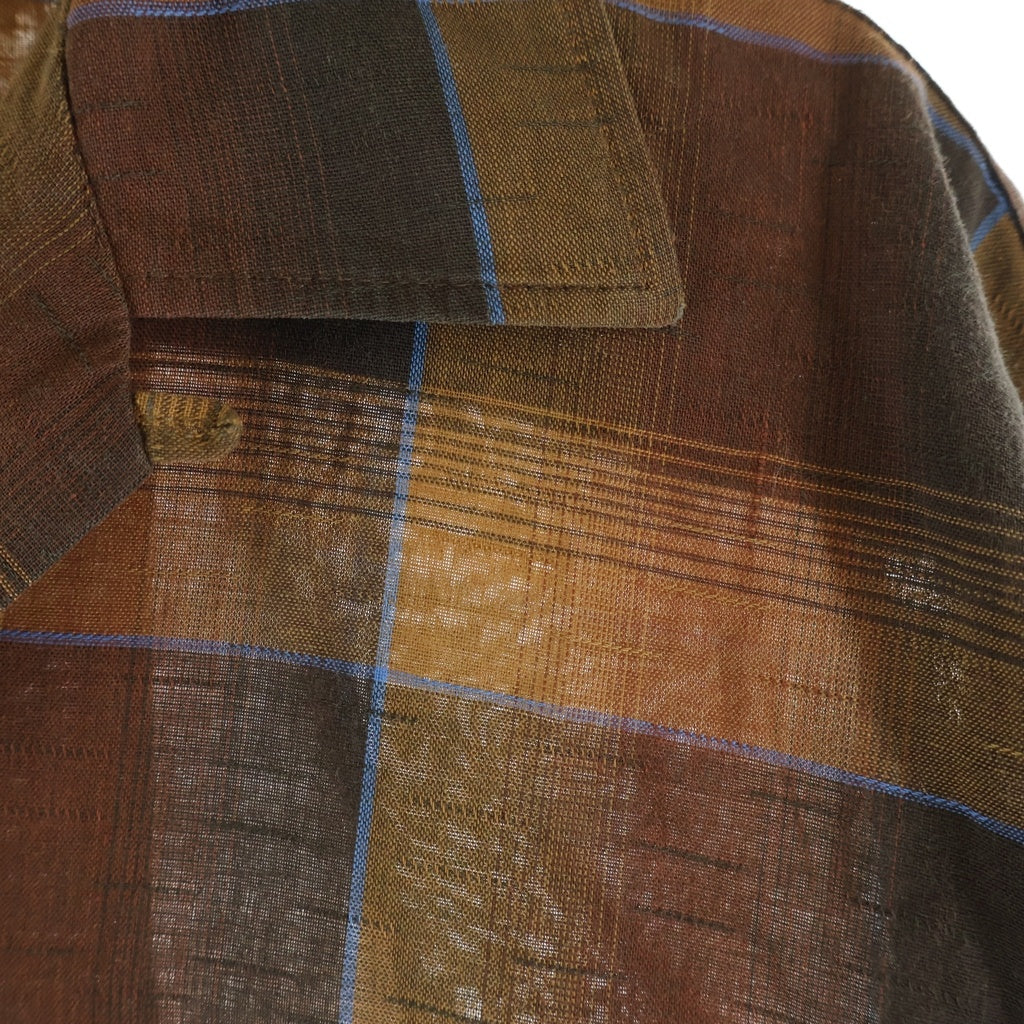 VINTAGE(ヴィンテージ) 60S ARROW KING COTTON S/S CHECK SHIRT 半袖チェックシャツ ブラウン