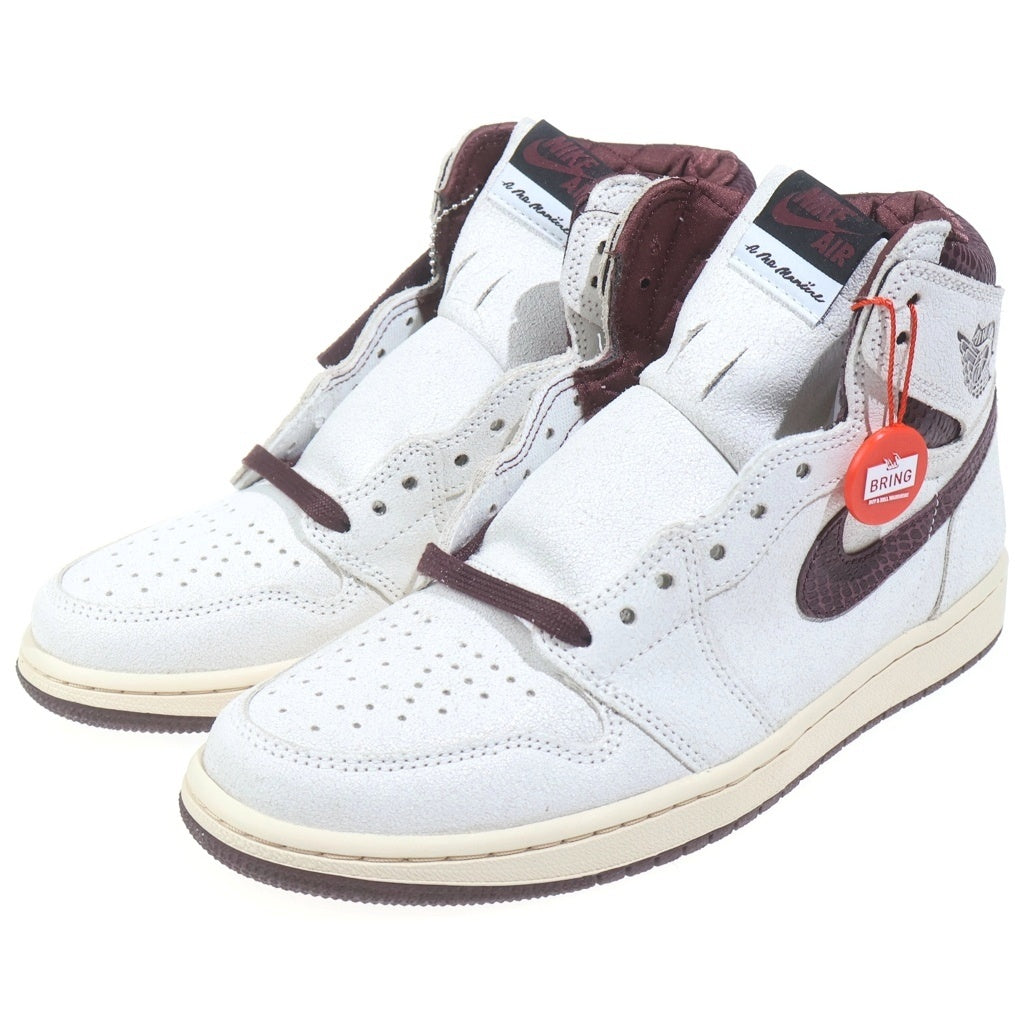 NIKE(ナイキ) ×A MA MANIERE AIR JORDAN 1 RETRO HIGH OG SP SAIL AND BURGUNDY アママニエール エアジョーダン1 レトロ ハイカットスニーカー US9.5/27.5cm DO7097-100