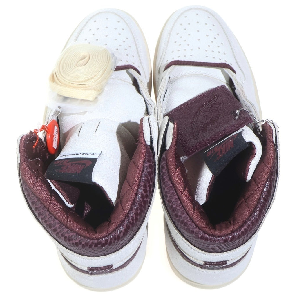 NIKE(ナイキ) ×A MA MANIERE AIR JORDAN 1 RETRO HIGH OG SP SAIL AND BURGUNDY アママニエール エアジョーダン1 レトロ ハイカットスニーカー US9.5/27.5cm DO7097-100