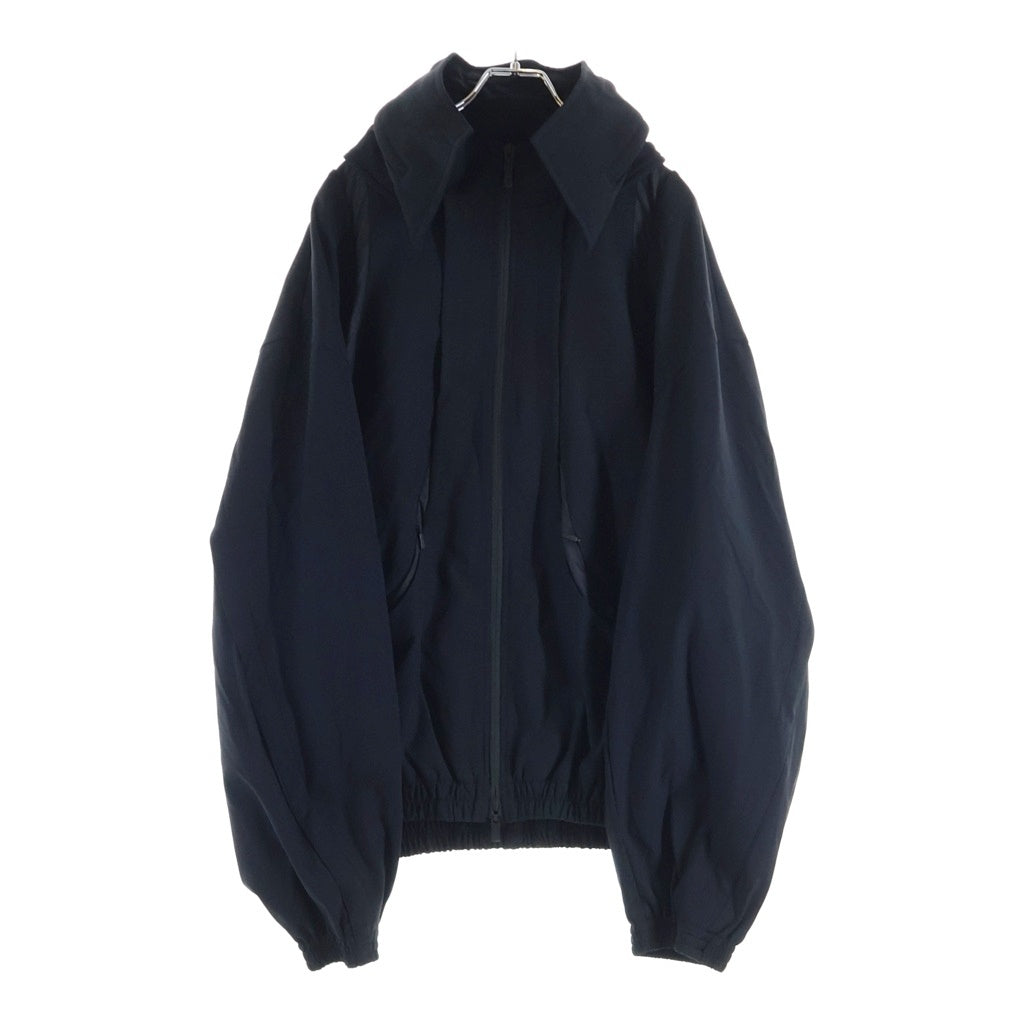 ADER ERROR(アーダーエラー) 25AW TRESSY TRACK JAKCET BO01FWJK0401BKXL フード着脱可能 トラックジャケット ジップアップブルゾン ブラック
