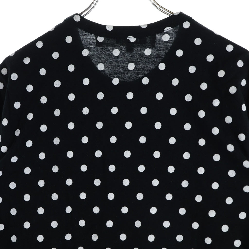 PLAY COMME des GARCONS(プレイコムデギャルソン) Polka Dots Long Sleeve T-Shirt With Red Emblem Black/White 綿天竺水玉プリント 長袖カットソー ブラック/ホワイト AX-T166 レディース